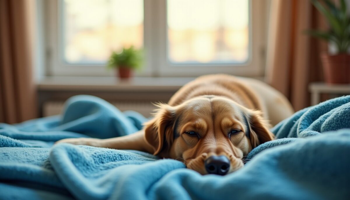 Le secret émouvant d'une couverture bleue qui a apaisé un chien anxieux